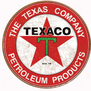 Texaco Petroleum Round Tin Sign