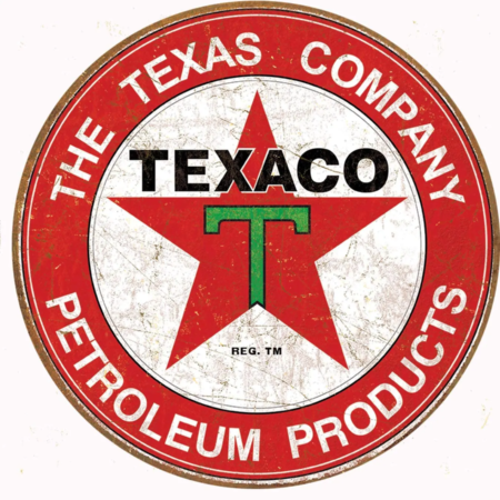 Texaco Petroleum Round Tin Sign