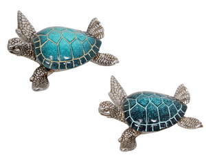 Two Blue Turtle's Silver Body 