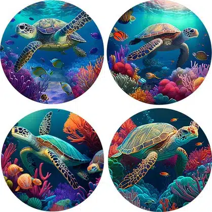 Coasters - Glass Turtles