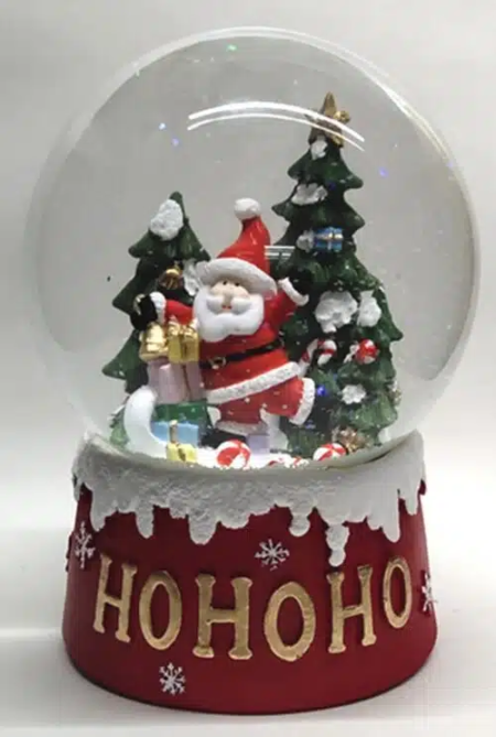 Santa Ho Ho Ho LED Snow Globe