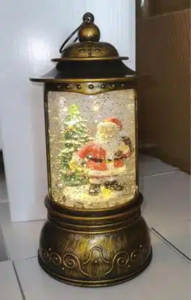 Christmas Lantern LED With Santa 24cm