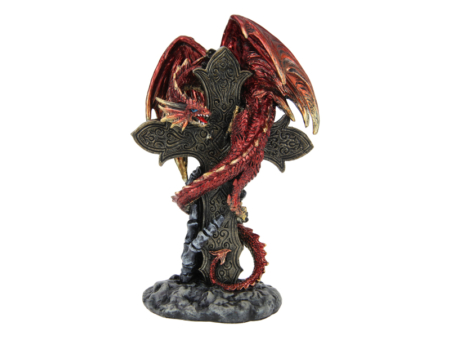 Red Dragon Sitting On Cross