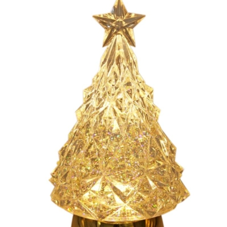 Christmas Tree LED Water Globe - Gold 23cm