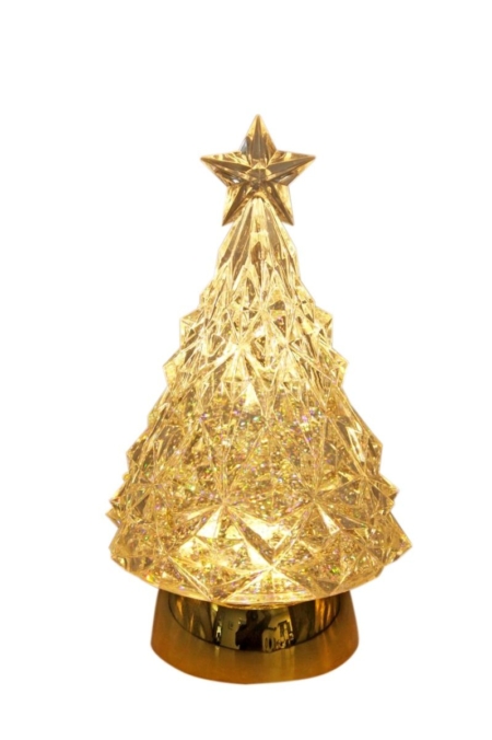 Christmas Tree LED Water Globe - Gold 23cm