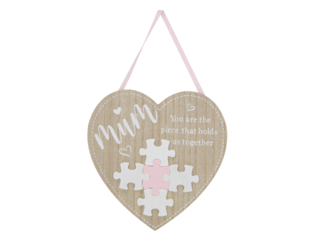 Heart Shaped Mum Plaque 20cm