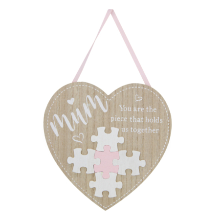 Heart Shaped Mum Plaque 20cm