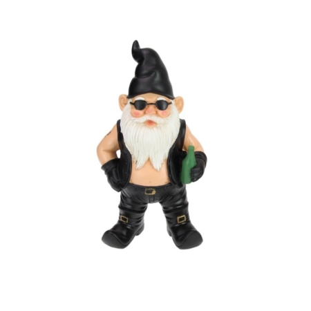 Biker Gnome in Black 32cm