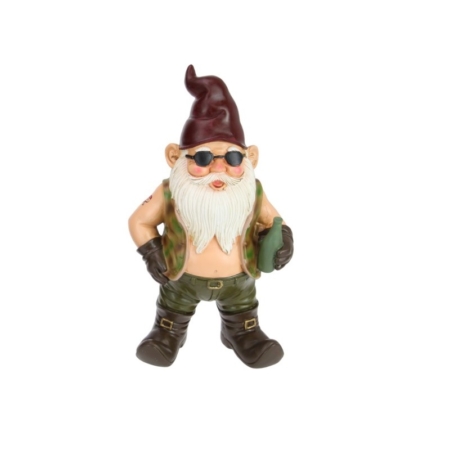 Biker Gnome in Camo 32cm