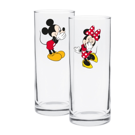 Disney Mickey Minnie Highball Glasses