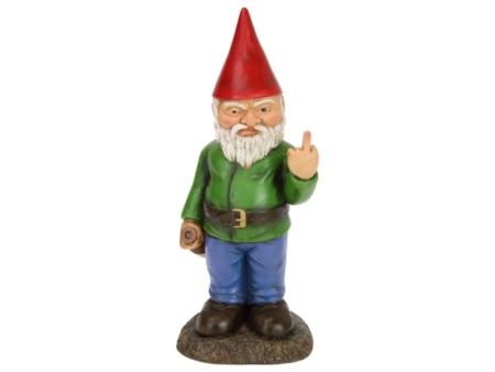 Rude Gnome Giving The Bird