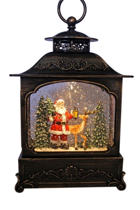 Santa & Reindeer Musical Lantern