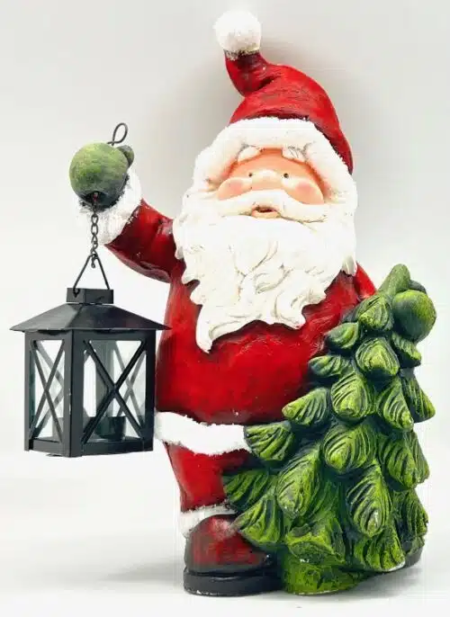 Santa Holding Lantern 36cm