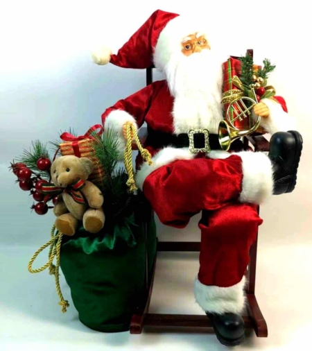 Christmas Santa Sitting On Rocking Chair