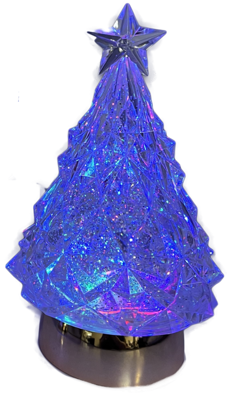 LED Water Globe Tree - Gold Base