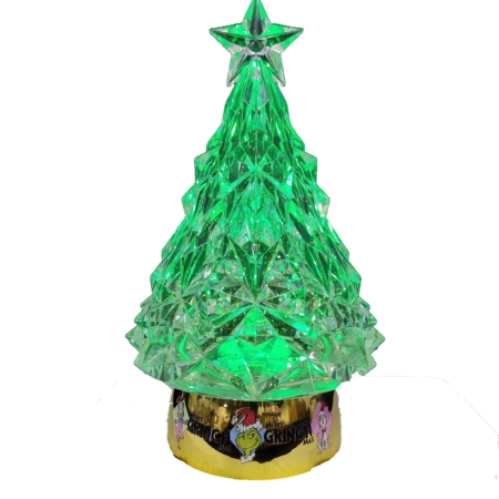 Grinch Water Globe Green Tree Gold A Base