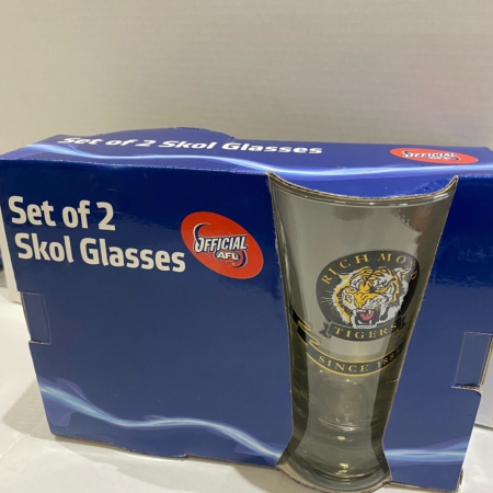 AFL Richmond Set Of 2 Skol Glasses