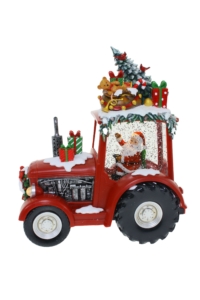 Santa Tractor Red With Gifts