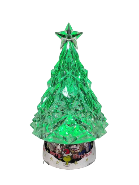 Grinch Water Globe Green Tree Silver Base